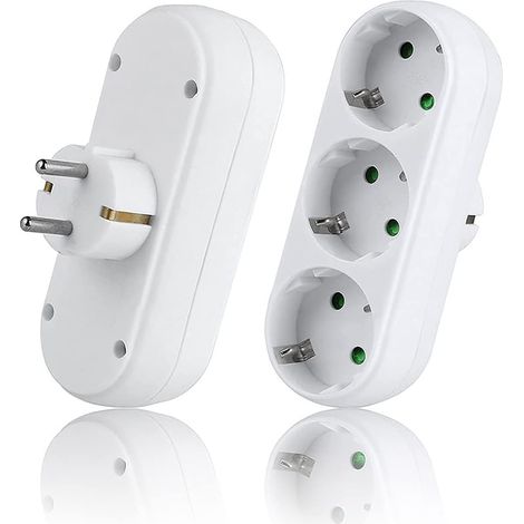 2 Pièces Multiprise Murale,Bloc MultIPrise avec 3 Prises,(3500W/16A),Multiprise Prise,MultIPrise Electrique pour La Maison Le Bureau (1/5)