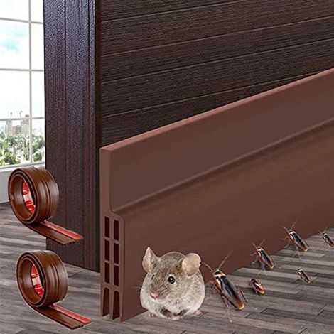 2 Piece Adhesive Draught Excluder for Door Draughts, Silicone Door Draught Excluder, Noise Proof, Cold Cut Door Draught Excluder for Sound and Thermal Insulation (Brown) (1/5)