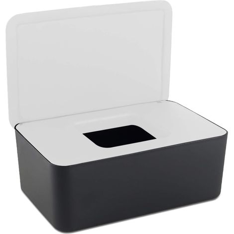 Boîte de rangement anti-poussière pour couches bébé et lingettes humides (noir + blanc)