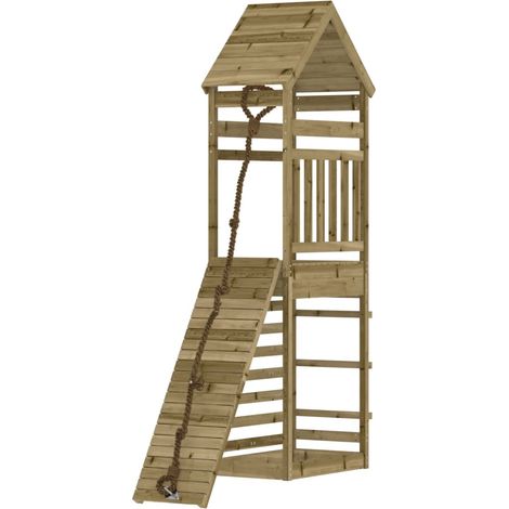 Casita de juegos con rocódromo 55 x 175 x 264 cm madera de pino impregnada (1/5)