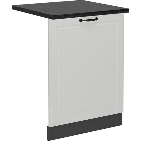 Façade de lave-vaisselle R-Line, Blanc campagne, 60cm , PT Anthracite, Vicco