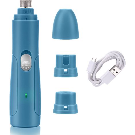 1 lime à griffes, diamantée, silencieuse, rechargeable USB, 3 embouts, pour chiens chats lapins oiseaux (1/5)
