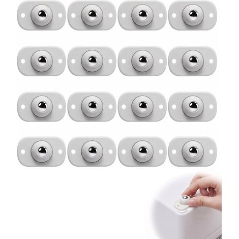16 Mini Roulettes Auto-Adhésives pour Meubles, Roulettes Pivotantes 360°, Petite Roulette Blanche pour Petit Électroménager de Cuisine, Poubelle et Boîte de Rangement (1/5)