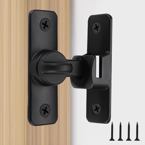 90/180 Degrés Loquet De Porte Rabattable, Loquets Rabattable, Verrou Et Serrure De Porte Coulissante Robuste Avec Vis Pour Cuisine, Salle De Bain Et Portail De Jardin (1/5)