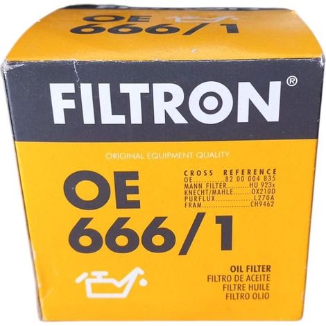 Filtro olio motore marca filtron codice filtro oe 666/1