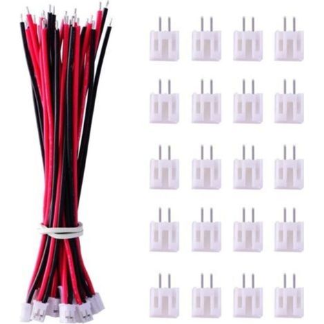 20 Pairs Mini Micro Jst 2.0 Ph 2 Pin Connecteur Prise 2 Broches avec Fils Câbles 80mm (1/5)