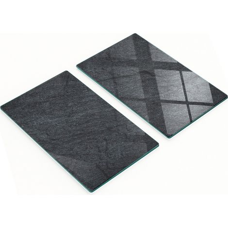 Tablas decorativas de vidrio para servir aperitivos, color gris pizarra, 2x30x52 cm