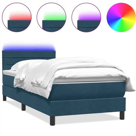 Maison Exclusive - Boxspringbett mit Matratze & LED Dunkelblau 80 (1/5)
