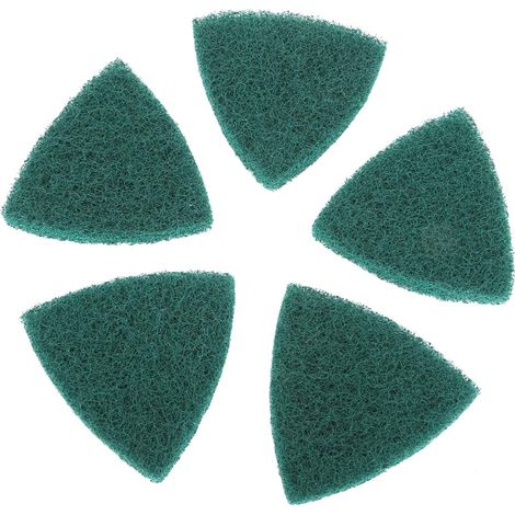 5 tampons à récurer triangulaires, tampons de polissage, auto-adhésifs, accessoires pour ponceuses à disque (1/5)
