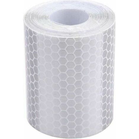 Aiperq KZQ Bande réfléchissante, Largeur de 5cm X Longueur de 3m, Automobile Moto réflecteurs de Camion de Tracteur de remorque, Avertissement de sécurité Avertissement (Blanc)