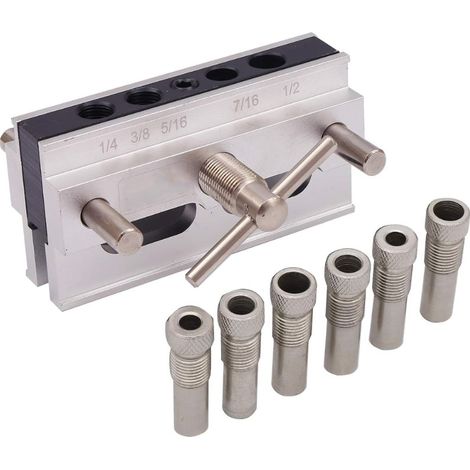 Kit de Gabarit de Goujonnage Auto-centrant, Tailles Impériales, Guide de Perçage de Trous Outil de Localisation de Positionneur de Travail du bois (1/5)