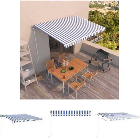 Gelenkarmmarkise Automatisch 400x350 cm Blau und Weiß (1/5)