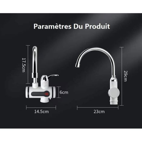 Robinet Chauffe Eau Instantané Electrique 220V, 3000W Robinet Chauffant De La Température LED, Pour Cuisine Salle De Bain (1/4)