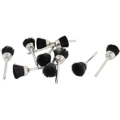 10 pièces 15x10mm Nylon Schleifbürsten Polierwerkzeug Silver Ton Schwarz 52mm Lange (1/3)