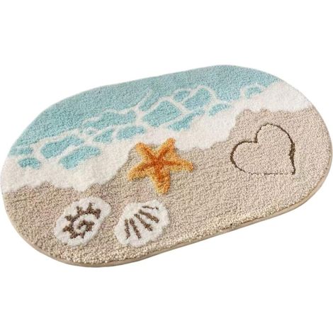 Tapis de plage antidérapant pour salle de bain, 50 x 80 cm, doux et super absorbant, tapis de bain confortable pour la sécurité, les , les personnes âgées, protection de la maison, stabilité