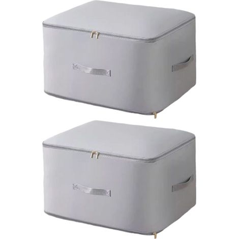 2pcs Sacs de Rangement Vêtement - - Couette Organisateur - Sous-vide - Gris 60x54x42cm