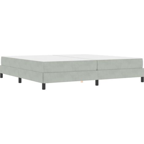 Maison Exclusive - Lit à ressorts avec matelas Gris clair 200 x 200 cm tissu