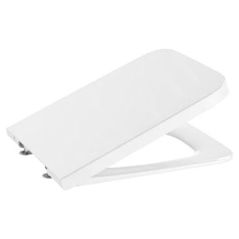 Roca – Couvercle et anneau de supralit A80153200B – Abattant WC carré avec système EasyFix – Charnières en laiton chromé – Amortie (1/6)