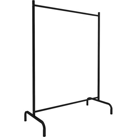 Portant à vêtements à roulettes Structure en métal noir - Longueur 104x Hauteur 135 x Largeur 48 cm (1/4)