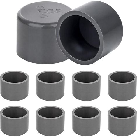 10 Pièces Bouchon PVC 32mm Gris Embout Tuyau Eau à Coller (1/5)