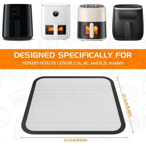Air Fryer Protection, Air Fryer Accessory for Philips HD9285 HD9270/COSORI 5.5/6.2/6L, Stainless Steel Anti-Splash Grille, Heat Resistant 240°C, Anti Splash Air Fryer