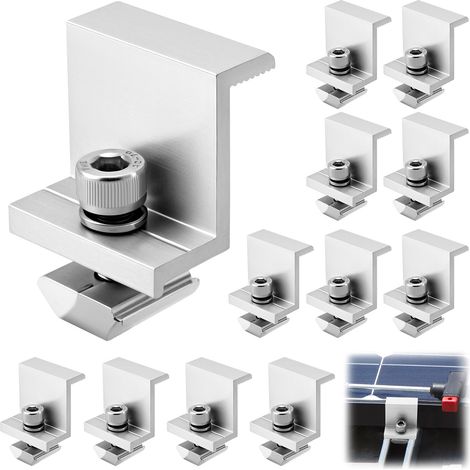 Lot de 12 Supports de Panneau Solaire pour Fixation Panneau Solaire sur le Toits/Camping-Cars/Bateaux/Murs (35 mm) (1/5)