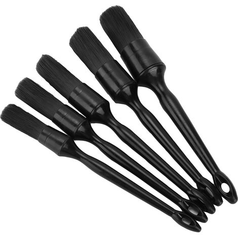 Set mit 5 Autoreinigungs- und Pflegebürsten aus reiner schwarzer Mikrofaser, Wartungswerkzeug (1/5)
