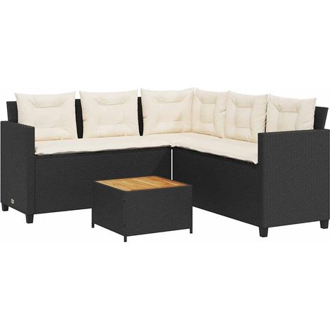 Maison Exclusive - Sofá de jardín en forma de L con mesa y cojine (1/5)