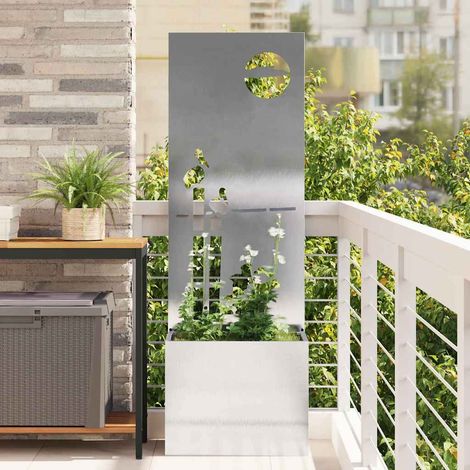Garten Sichtschutz-Leinwand Silber 50 x 150 cm Edelstahl