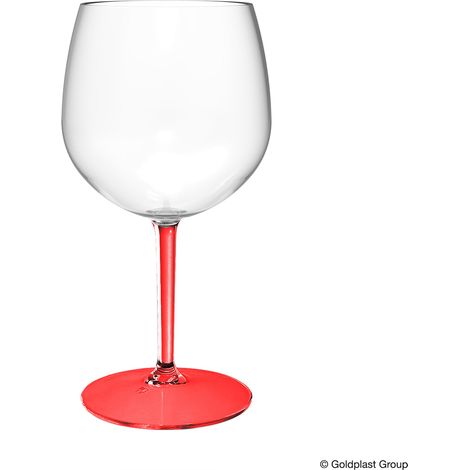 Gold Plast Bicchiere Balloon Tonic + Gambo Rosso Trasparente 582 Cc
