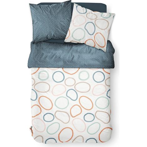Parure de couette réversible 100% coton 57 fils 260x240 SIBANDI (1/5)