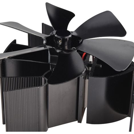 Ventilateur de poêle à 6 pales, petit ventilateur de cheminée, ventilateur thermique pour poêle à bois (1/5)