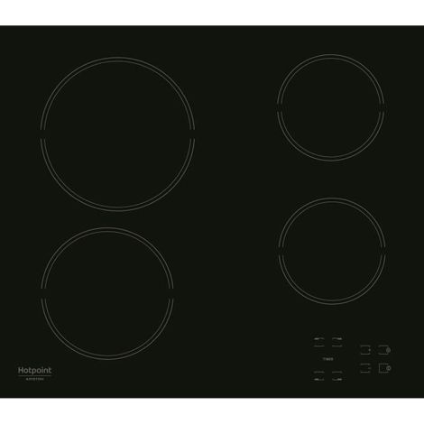 Glaskeramik-Kochfeld - HOTPOINT - HR631C - 4 Kochzonen - 60 cm - Schwarz