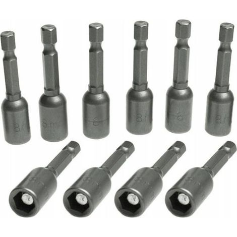 10 Embouts Douilles Magnétiques 8x65mm x Q.6,35 mm - 1/4 - Efficace et robuste - Beast (1/3)
