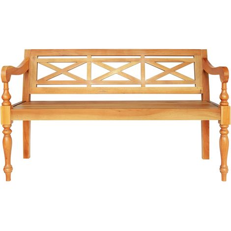 vidaXL Panca Batavia 123 cm in Legno Massello di Mogano Marrone