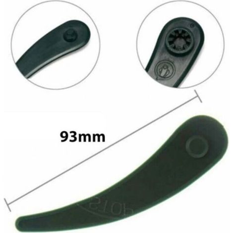 Lame De Coupe - Plastique ABS - Pour Tondeuse Sans Fil Bosch ART23-18Li ART26-18Li - Longueur 93 Mm - Vert - 50 Pièces (1/4)