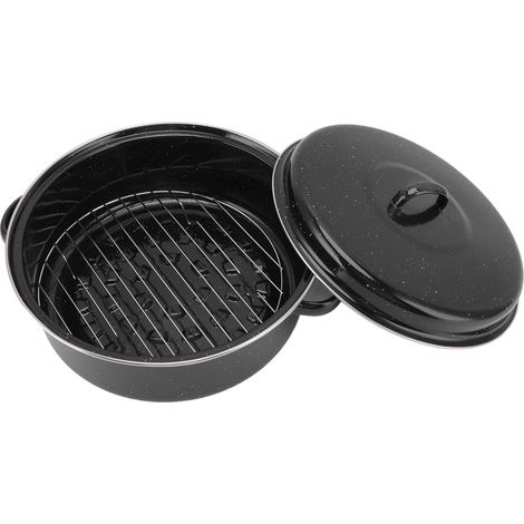 Selbstgemachte Kastanien-Bratpfanne, Süßkartoffel- und Grillplatte, koreanischer Grill zum Braten von Kartoffeln und Fleisch, 28 cm Eisendeckel (kein Geschenk) (1/5)