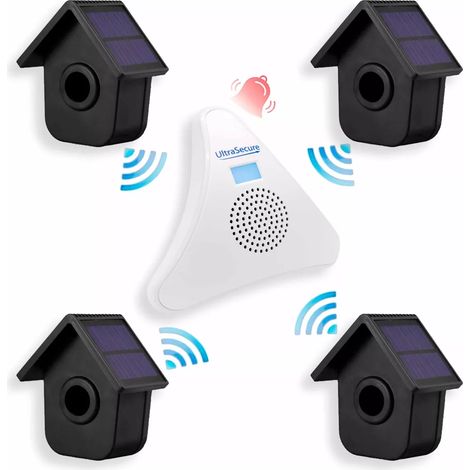 Kit alerte de passage 600m - 4 détecteurs 8 panneaux solaires & carillon 35 mélodies volume réglable (DA600+) (1/5)
