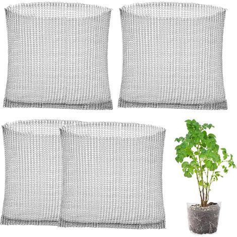 Panier de Protection des Racines des Plantes, Paniers de Plantation Anti-Campagnol, Sacs en Maille Métallique en Inox pour Légumes Arbre Fruitier Fleurs Contre Souris Morsure Racines (35x35cm, 4Pcs) (1/5)