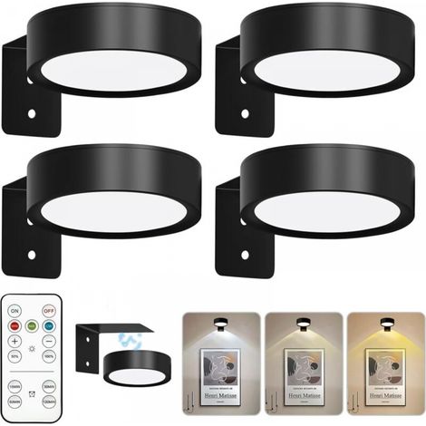 Lots de 4 lampes dans le tableau, piles de vitraux, luminaires dans le tableau, 3 couleurs, appliques murales LED dans le tableau (1/5)
