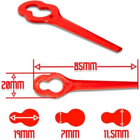 Lames pour coupe bordures - ELEM GARDEN TECHNIC - CBE20VLI25T - Lot de 20 - Compatible avec plusieurs modèles (1/4)