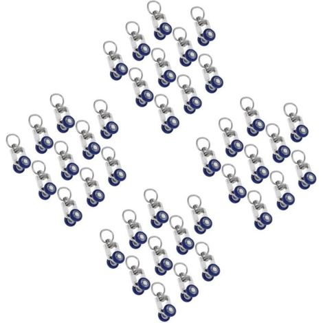 4 jeux de poulies pour rideaux, rails, crochets et roulettes pour rideaux coulissants, système de poulies d'installation, (1/4)
