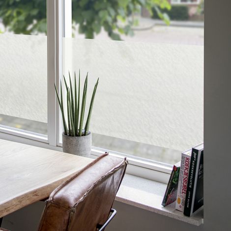 Film vitrostatique pour vitre Décoratif extra-lisse Nuage opaque 150 x 67,5cm Blanc (1/4)
