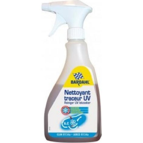Bardahl – Nettoyant traceur climatisation 500ml – Formule concentrée pour élimination rapide des traces UV – Efficace compartiment moteur