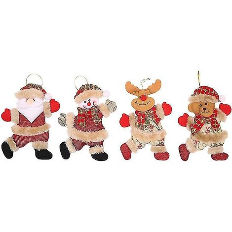 Accessoires pour sapin de Noël, petites poupées de Noël, bonhomme de neige âgé dansant, cerf, ours, marionnette en tissu, petite (1/5)