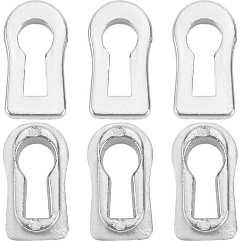 6 pièce Cache Serrure en Alliage de Zinc Argenté Protecteur de Serrure en Métal Plaque Décorative pour Serrure de Commode Meuble Porte Tiroir Quincaillerie 20.5x11mm (1/5)