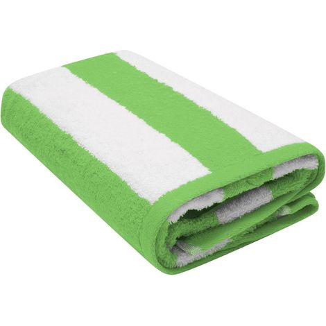 Serviette de plage rayée K Collection, lot de 2, taille unique, verte (1/3)