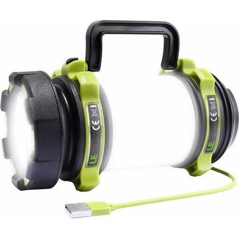 LE LED-Campinglampe, wiederaufladbare Campinglaterne 2600 mAh, leistungsstarke LED-Taschenlampe 6 Modi, USB-Kabel im Lieferumfang enthalten, wasserdicht für Heimwerker, Wandern, Garage, Notfall, Kelle (1/4)