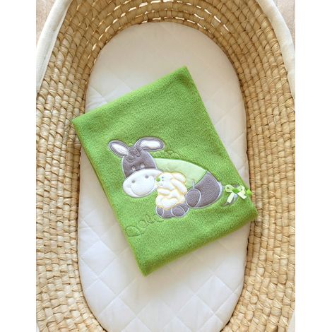 Coperta in pile per neonati - Asino Lucek verde (1/3)