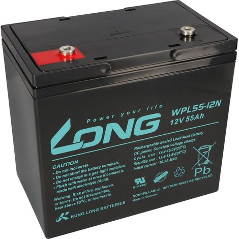 Ersatzakku für Sterling S425 2x 12V (24V) 55Ah Zyklenfest AGM Long (1/5)